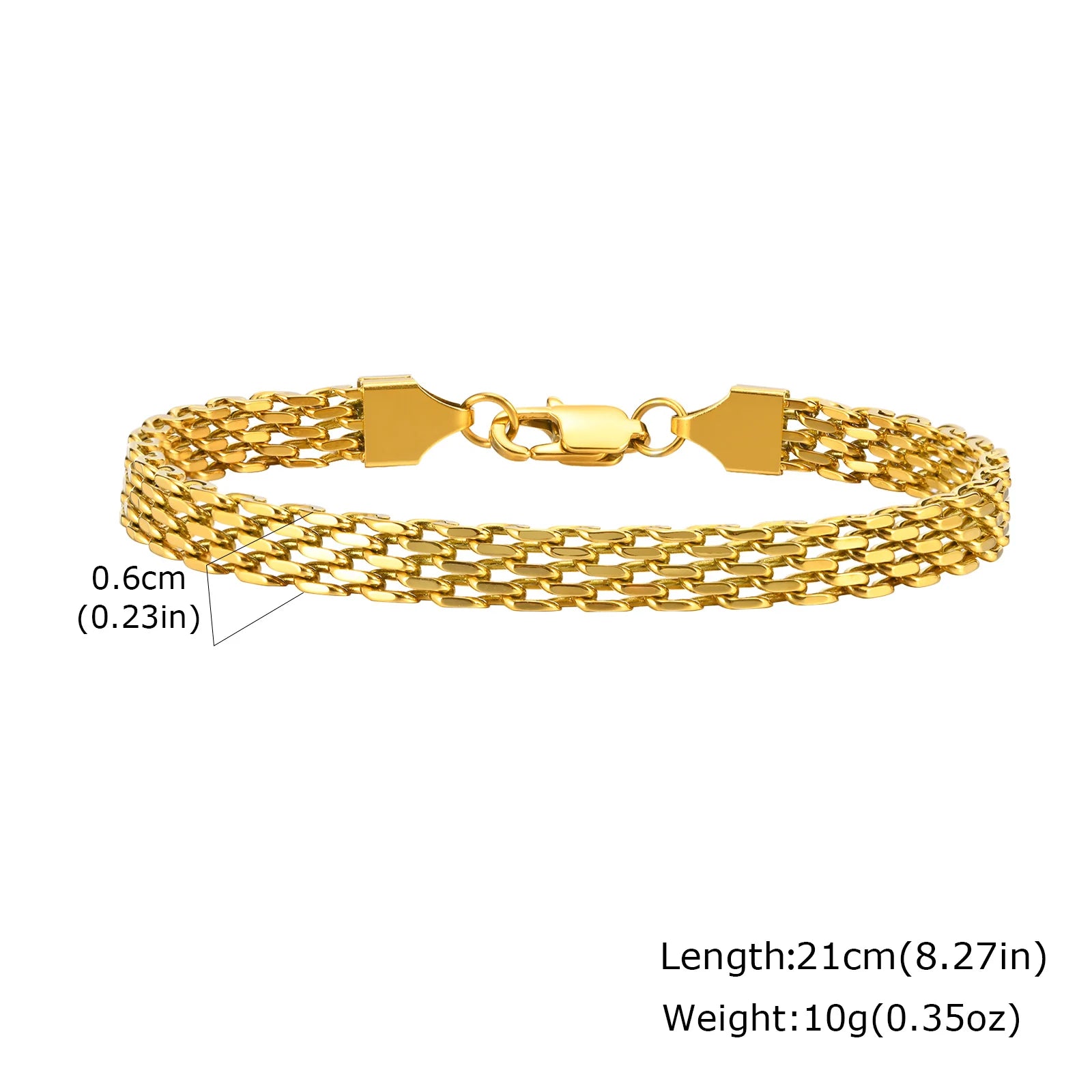 Gold Chunky Chain Bracelet — Stainless Steel