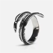 Feather Ring Adjustable for Men & Women — Stainless Steel