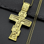 Orthodox IC XC Icon Crucifix Pendant Necklace — Stainless Steel