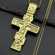 Orthodox IC XC Icon Crucifix Pendant Necklace — Stainless Steel