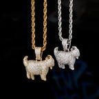 Goat Head Pendant Necklace with 30in Chain Length
