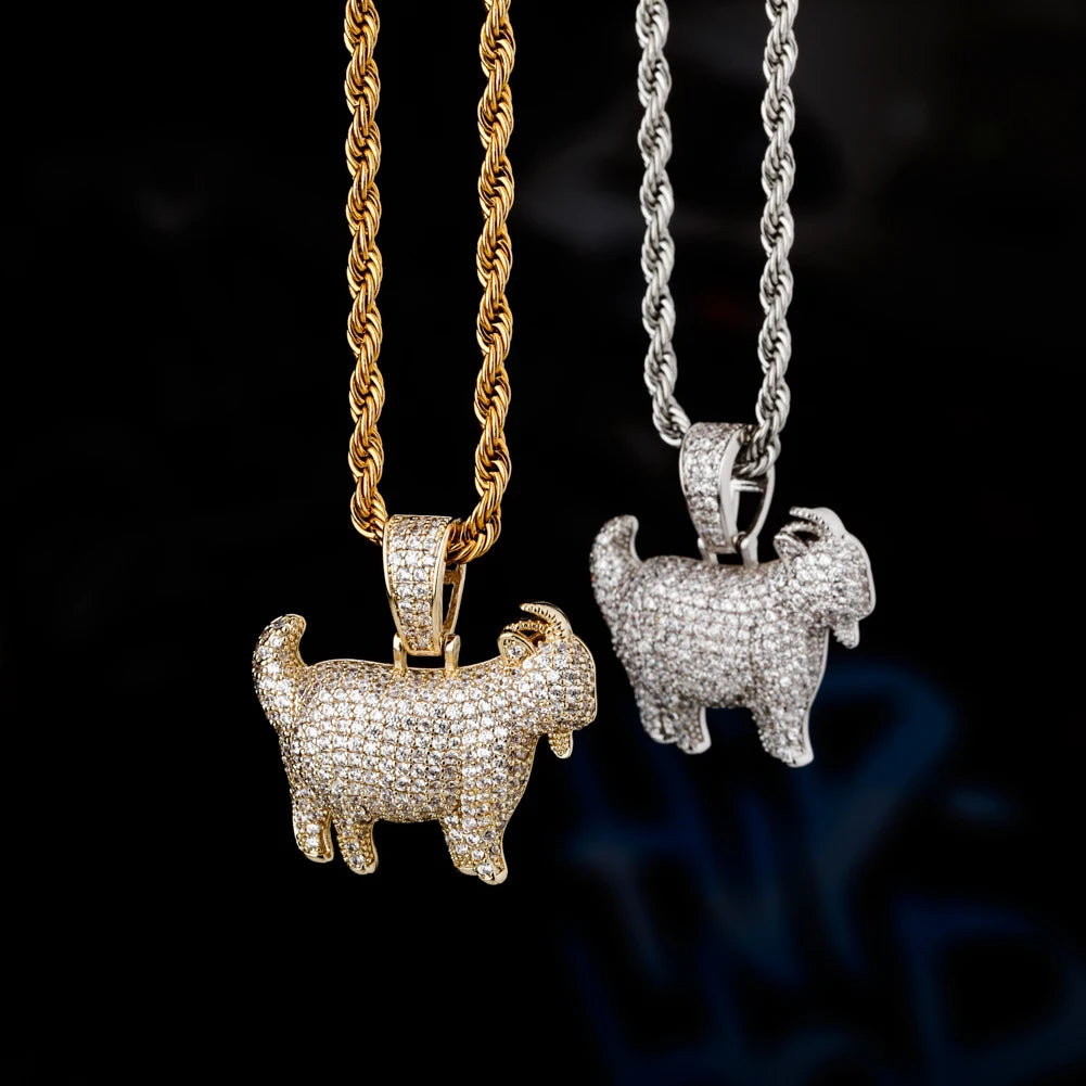 Goat Head Pendant Necklace with 30in Chain Length