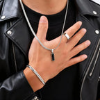 Cuban Stone Chain Jewelry Set — Stainless Steel