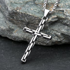 Gothic Vintage Stainless Steel Cross Pendant Necklace For Men Women Punk Hip Hop Unique Cross Necklaces Creative