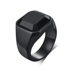 Natural Stone Signet Ring — Stainless Steel