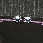 925 Silver Moon Sun Stud Earrings — Silver