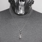 Virgin Mary Prayer Long Men Necklaces Pendants Chain Punk for Boyfriend Male Stainless Steel Jewelry Creativity Gift