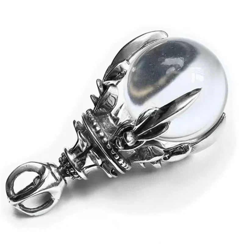Iced Out Dragon Claw 925 Silver Pendant Necklace