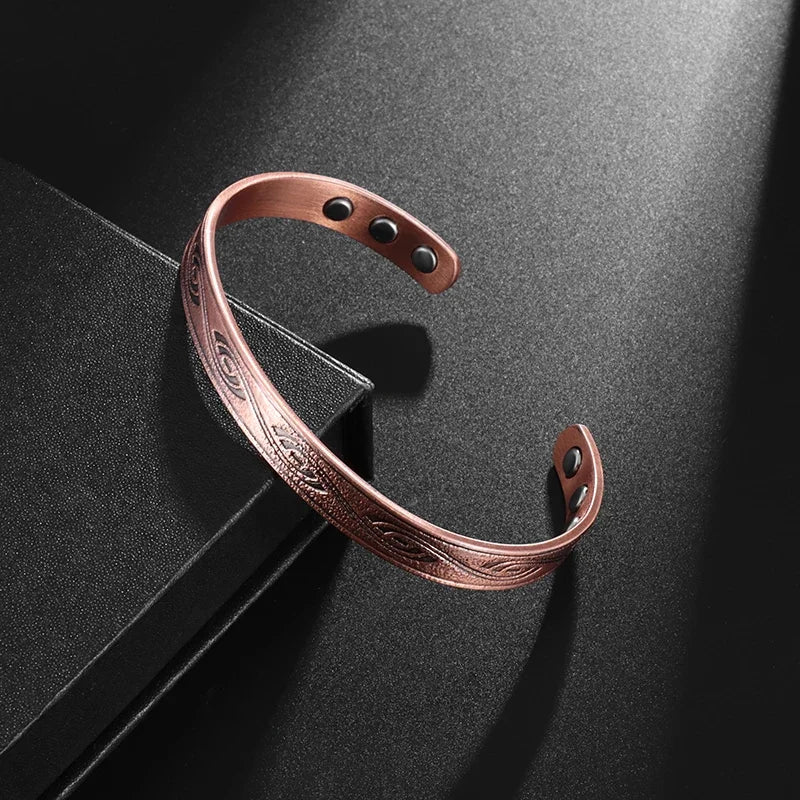 High Quality Copper Engraved Totem Magnetic Adjustable Bracelet for Men Women Joint Protection Pain Relief Biomagnetic