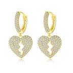 Crystal Heart Hoop Earrings — Stainless