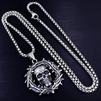 Thorns Skull Pendant Necklace — Gothic