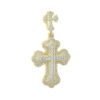 New Iced Out Bling CZ Letter Cross Pendant Necklace Various Design 5A Zircon Two Tone Color Badge Charm Men's Hip Hop