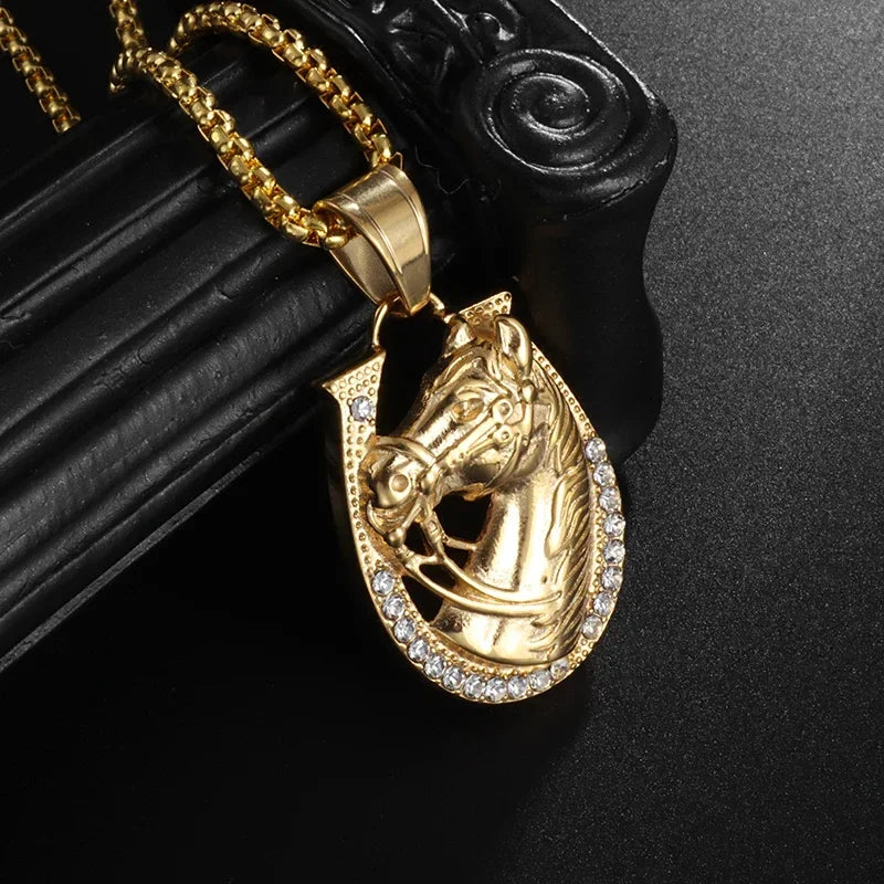 Domineering Ferocious Tiger Head Pendant Stainless Steel Animal Necklace Men's Punk Trend Cool Jewelry Boy Gift