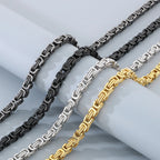 Men's 8MM Width 60CM Long Stainless Steel Twist Link Chain Necklace Classic Men's On Neck Jewelry Accessory 4 Color