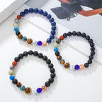 Creative Universe Solar System Bead Bracelet For Men Women Yoga Round Stone Crystal Couple Wristband Friendship Gift Jewelry