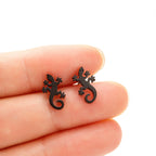 Hip Hop Stainless Steel Lizard Stud Earrings for Women Men Fashion Gecko Cocktail Earings Animal Ear Piercing Jewelry
