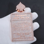 Rose Gold Iced Out Rectangle Pendant