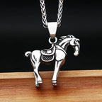 Horse Pendant Necklace — Stainless Steel