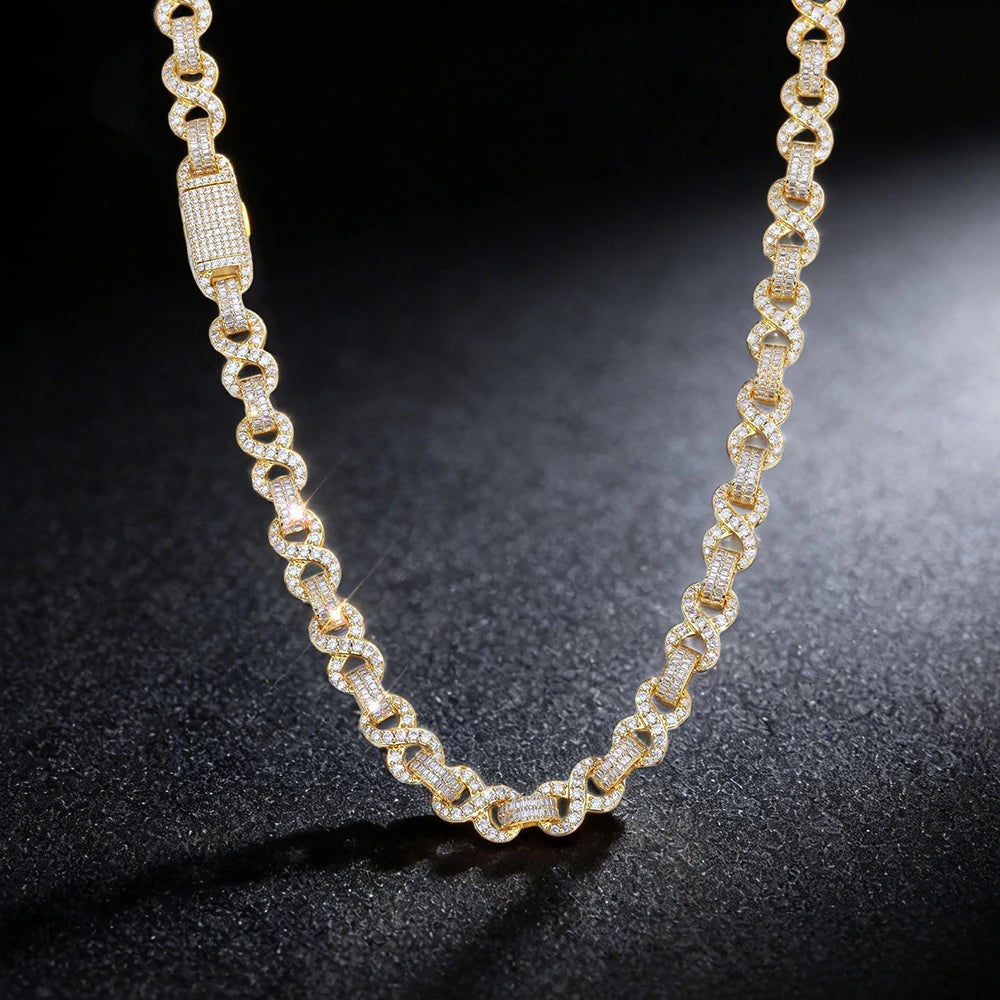 Iced Out Cuban Chain Necklace Stainless Steel 10MM