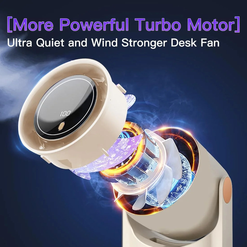 XIAOTREE Smart Electric Fan 100 Speed Bladeless Fan USB Charging Desktop Silent Wall Mounted Air Conditioner Office