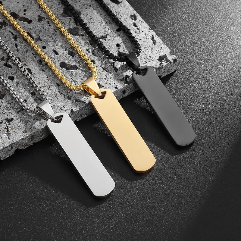 Gold Minimal Box Chain Pendant Necklace