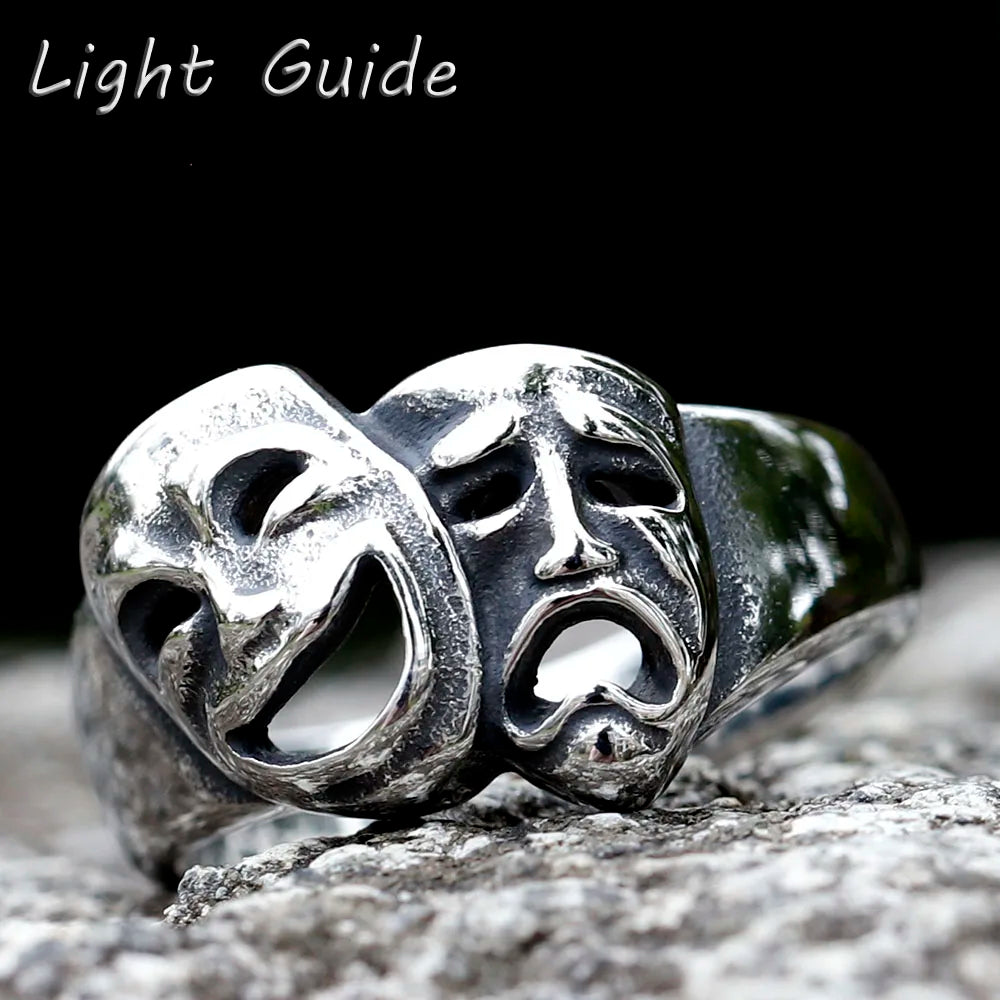 2023 New 316L Stainlesss Steel Cry and Smile Ring For Man Women Good Polished Couple Gift Fashion Jewelry for gift free