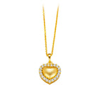 Iced Out Heart Gold Pendant Necklace