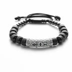 Flower Cross Roman Numeral Bracelet for Men — Stainless Steel
