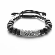 Flower Cross Roman Numeral Bracelet for Men — Stainless Steel