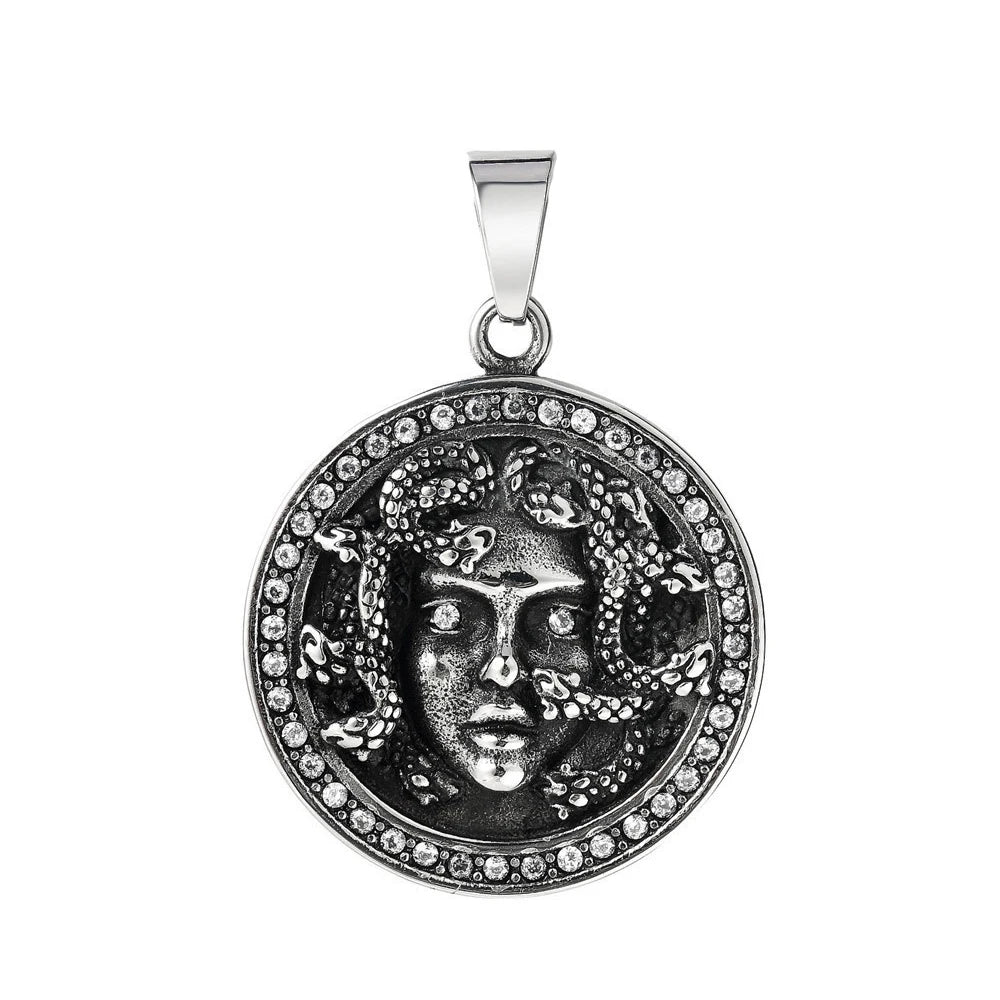 Medusa Gold Pendant Retro Gothic Head Gorgon