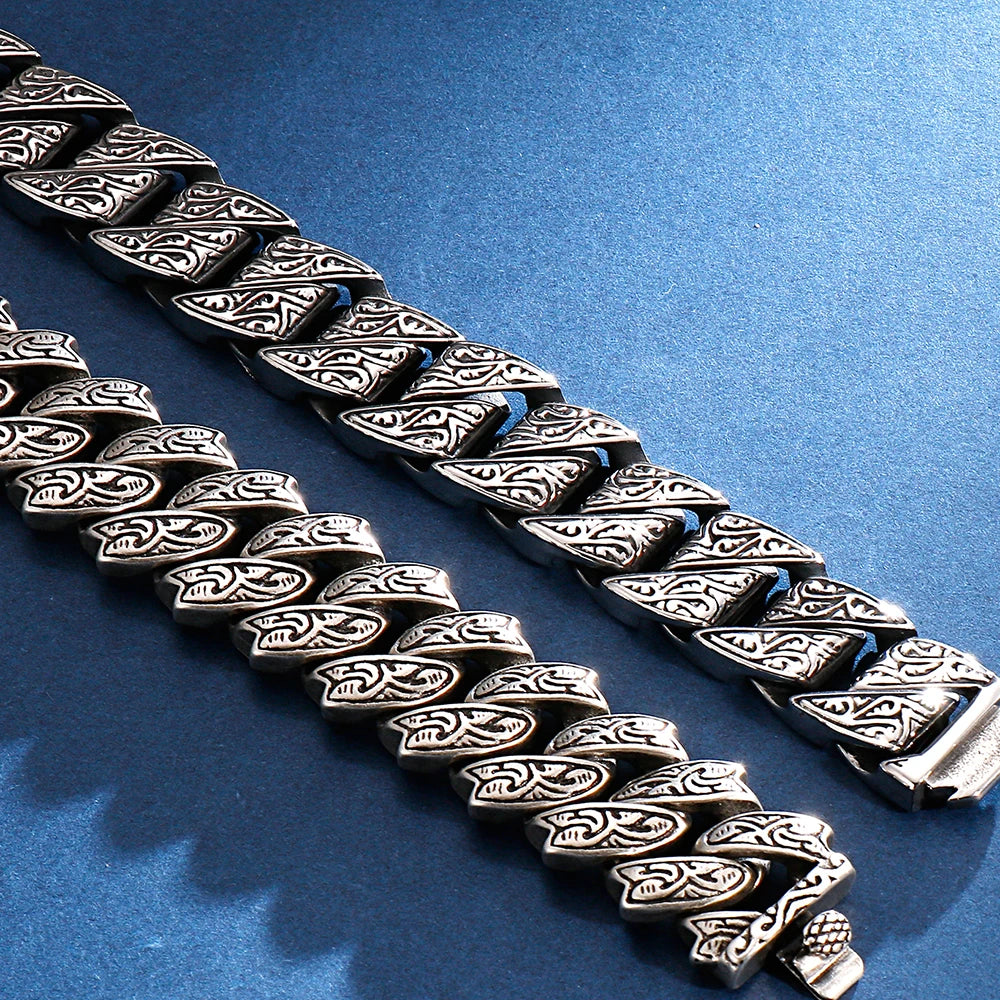 316l Stainless Steel Link Chain Man Bracelet for Men Punk Rock Gothic Vintage Biker Jewelry Price Men's Bracelets Boys