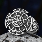 Viking Norse Cross Amulet Ring — Stainless Steel