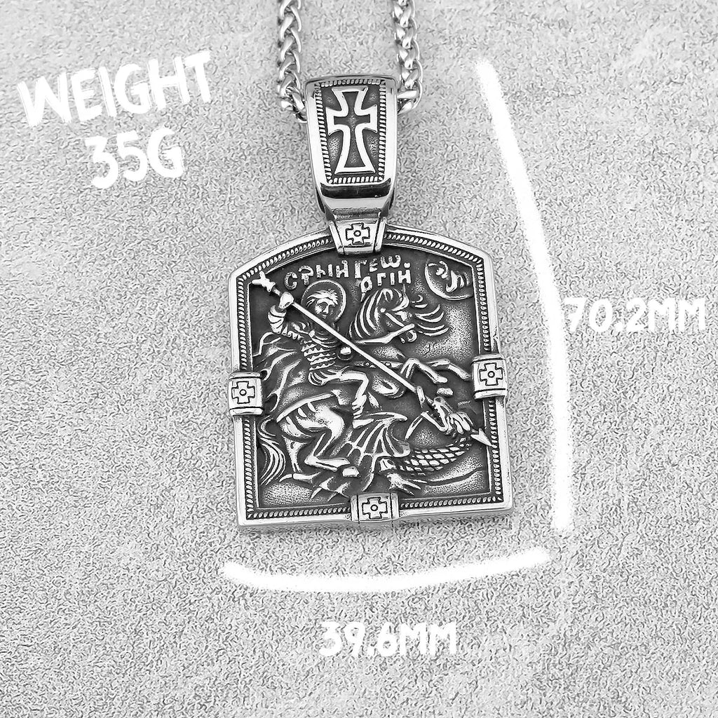 Men's Stainless Steel Vintage Viking Necklace Religious Belief Jesus Odin Valknut Fashion Pendant Warrior Shield Amulet Jewelry