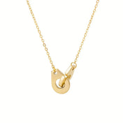 Geometric Hollow Pendant Necklace — Stainless Steel