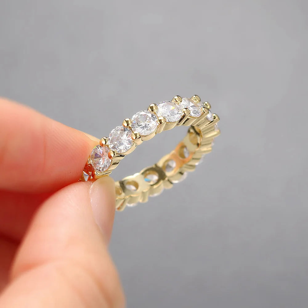 Iced Out Cuban Tennis Ring — Stainless