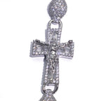 Gold Cross Jesus Bracelet Iced Out 8MM Bead