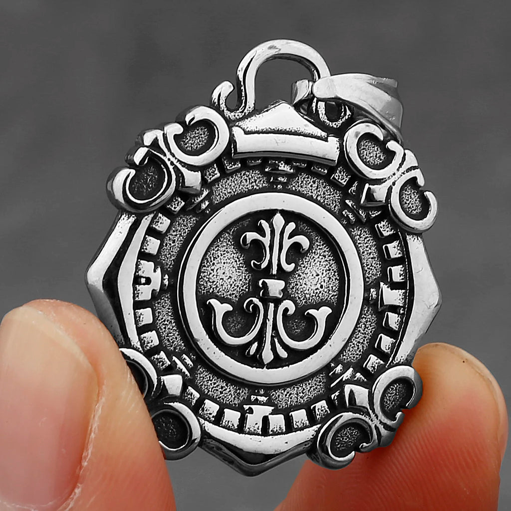 Street Compass Pendant Necklace — Stainless Steel