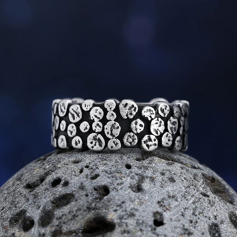 Viking Gothic Geometry Band Ring for Men — Stainless Steel