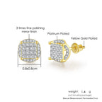 Iced Out Thread Stud Earrings — Gold