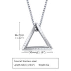 Vnox Norse Viking Pendant Necklaces, Men Twisted Stainless Steel Mobius Triangle Charm, Vegvisir Nordic Valknut