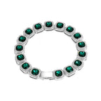 Iced Out 1 Row Square Cubic Zirconia Tennis Chain Bracelet