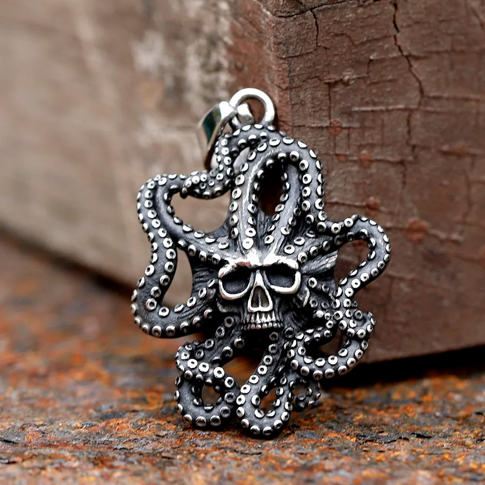 New Stainless Steel retro fashion skull squid animal Pendant Necklace Dropshipping gift free shipping