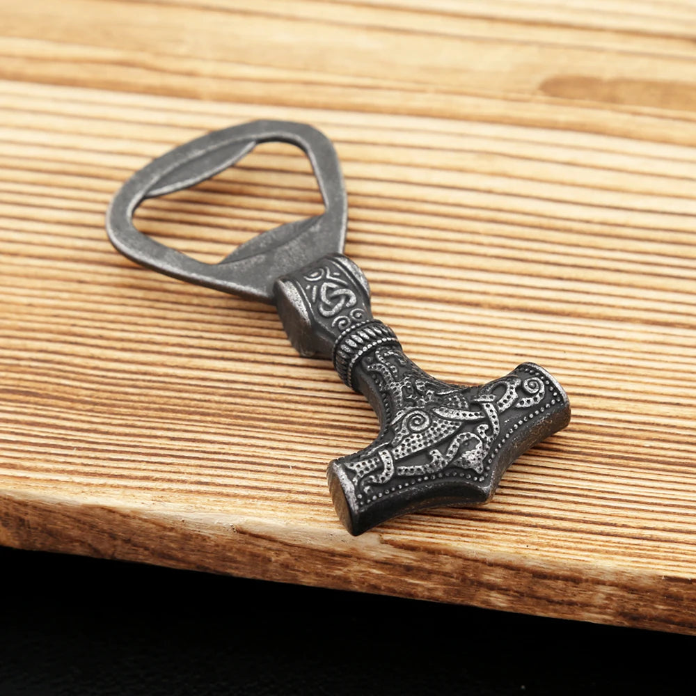 Thor Hammer Bottle Opener — Black Stainless