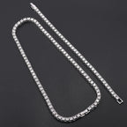 Hip Hop Iced Out Tennis Bracelet Necklace Men 4mm Tennis Chain Fashion Gold Color Jewelry Women Link 18/20inch Choker