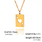 My Shape Lucky Ace Of Spades Necklace for Men Women Poker Card  Pendant Chain Necklaces Stainless Steel Hip Hop Jewelry Gifts