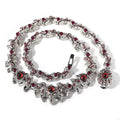 UWIN Iced Out Silver Color Red Eyes Chain Necklaces for Women Men Thrilled Claws Cubic Zirconia Hip Hop Jewelry for Gift
