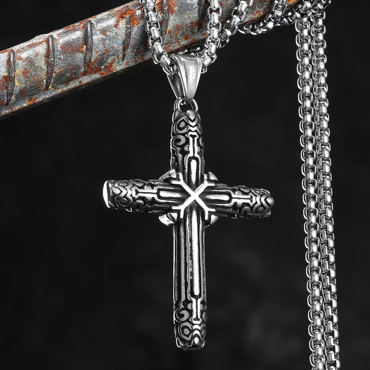 Cross Amulets Men Necklaces Stainless Steel Pendant Chain Women Fashion Carving Jewelry Punk New In Accessories Gifts Wholesale