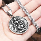 New Vintage Lucifer Pendant Necklaces For Men 316L Stainless Steel Punk Satan Leviathan Cross Amulet Jewelry Gifts