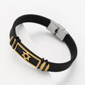 New Simple Style Black High Quality Silicone Alloy Hexagram Star Men's Bracelet Popular Glamour Men Accessories