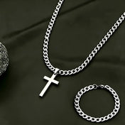 Cuban Chain Necklace Bracelet Set — Stainless Steel